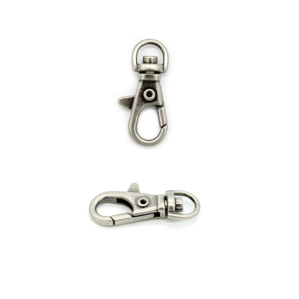 Карабин металл 09 мм (38х13 мм), черн. никель, 10 шт