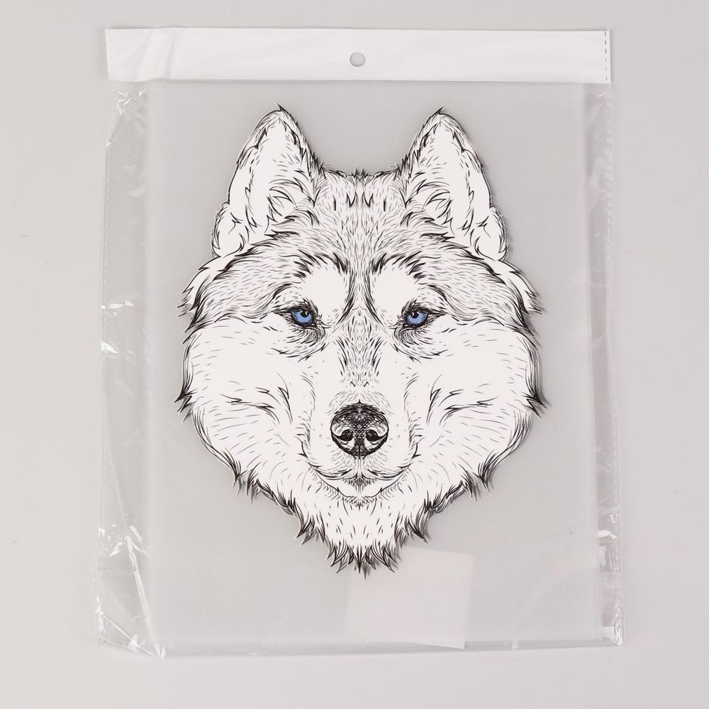 Термотрансфер волк ч/б 15,5х20см 5 шт, 5 шт