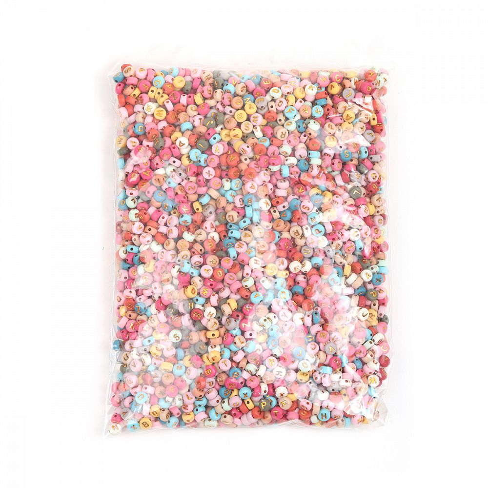 Бусины пластик набор буквы английские, M4H-B010, 500 г, Magic4Hobby