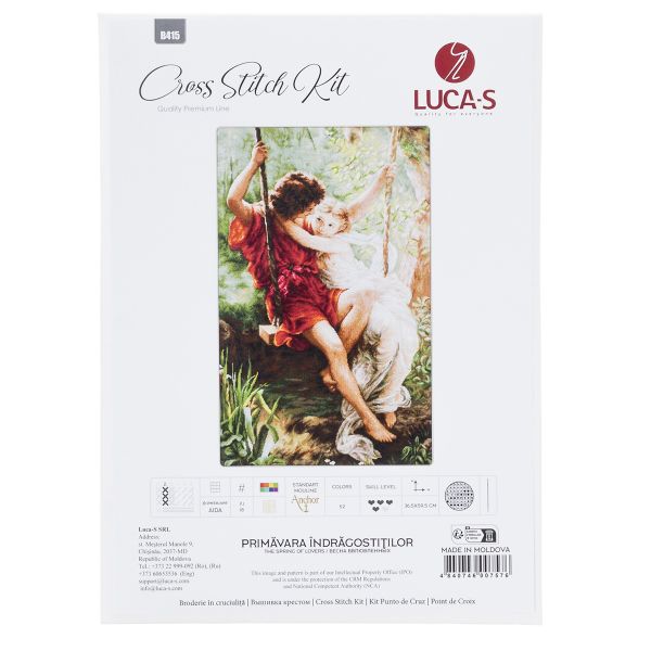 Набор для вышивания нитками Luca-S B415, Весна влюбленных, 36,5х59,5см