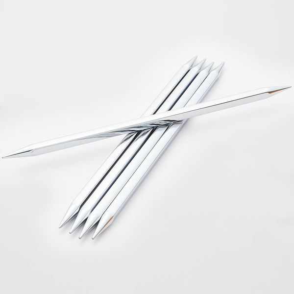 Спицы чулочные Knit Pro Nova cubics 2 мм / 20 см, никелированная латунь, серебристый, 5 шт, 12121