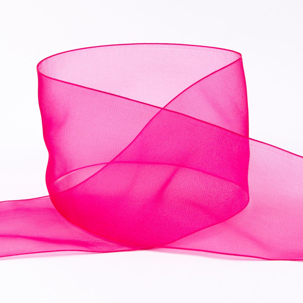 Лента капроновая (органза) 75.0 мм / 22.8±1 метра, 118 малиновый, Blitz OR-75