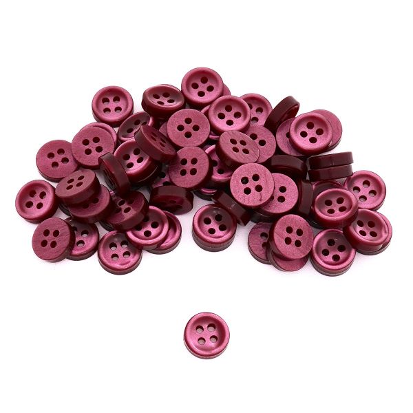Пуговицы 4 прокола 18L=11 мм, col.04 бордовый, 72 шт, CBM-127
