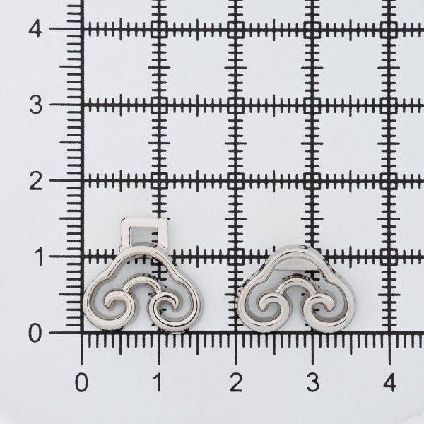 Крючки пришивные декоративные 24х15 мм, серебро (никель), 6 шт