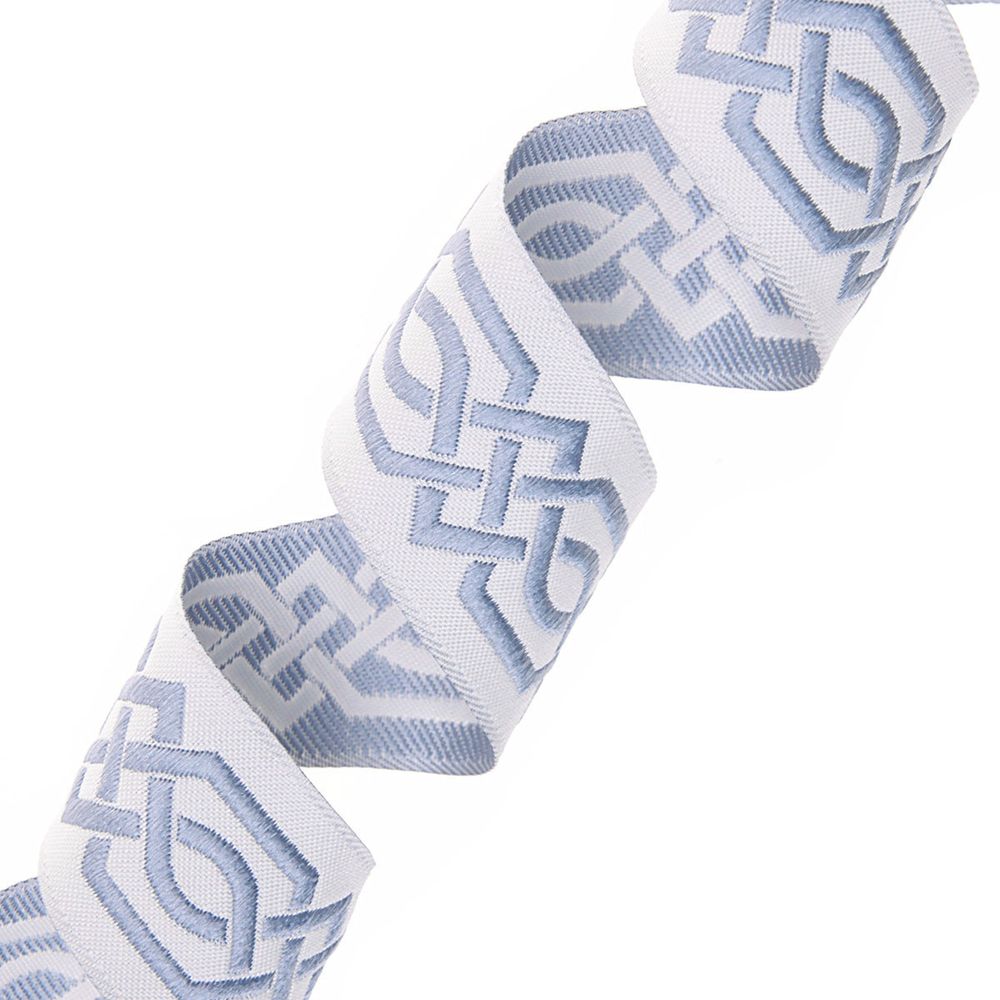 Лента (тесьма) жаккардовая 35.0 мм / 10±0.5 метров, бордюр Кельтский орнамент 35272 V5 джинс