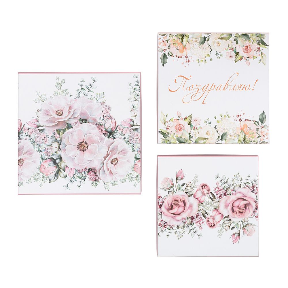 Набор подарочных коробок, 3 шт, 02 Цветы, Stilerra SBOX-S5-3