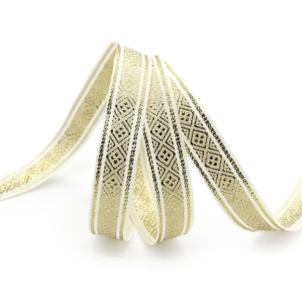 Тесьма металлизированная 15 мм / 25 метров, золото
