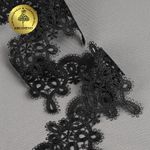 Кружево гипюр (плетёное) 65 мм / 13.71 метров, TBY.16GB2006, цв.черный