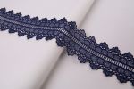 Кружево гипюр (плетёное) 80 мм / 10 ±0.2 м, Турция, т.синий, Blitz BLGM-8001