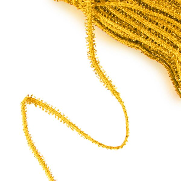 Тесьма отделочная сороконожка 5.0 мм, / 25±0.5 метров, метанит, желтый/yellow, Blitz