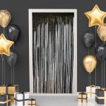 Занавес Дождик 100х200 см, 01_черные звезды, Boomzee GBZ-13