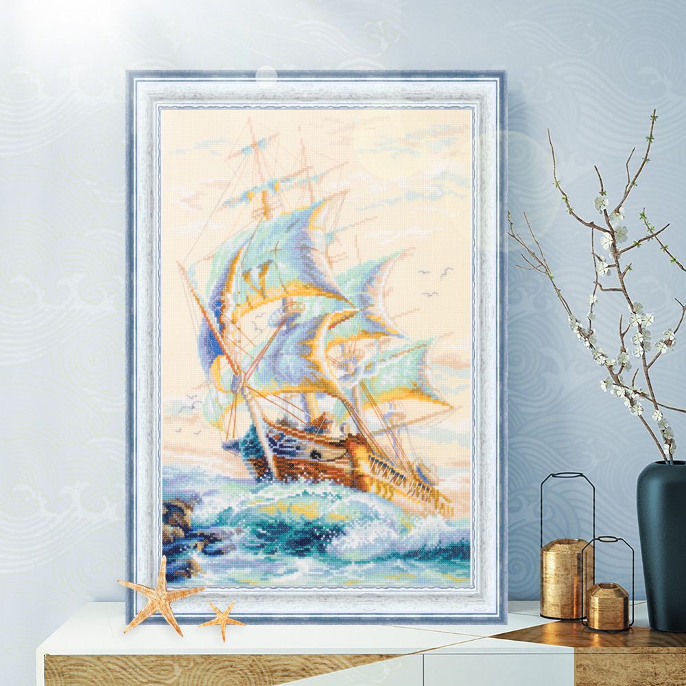 Набор для вышивания нитками Чудесная игла, Ветер удачи, 27х40 см