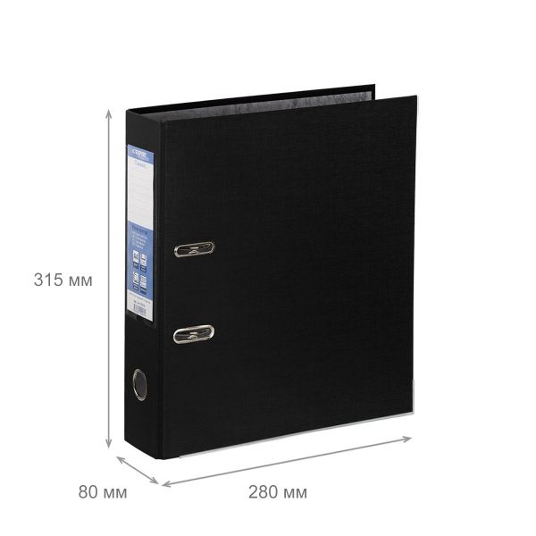 Регистратор PVC, мет.уг. 80 мм, 50 шт, Premier A4 арочный механ. (разб.), черный EC10312215, Expert Complete