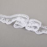 Кружево на сетке 34 мм / 10 м, белый, Gamma GKM-3401