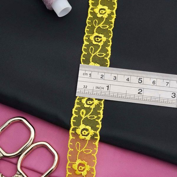 Кружево капроновое 22 мм / 13.71м 0574-1003, цв.A517 желтый