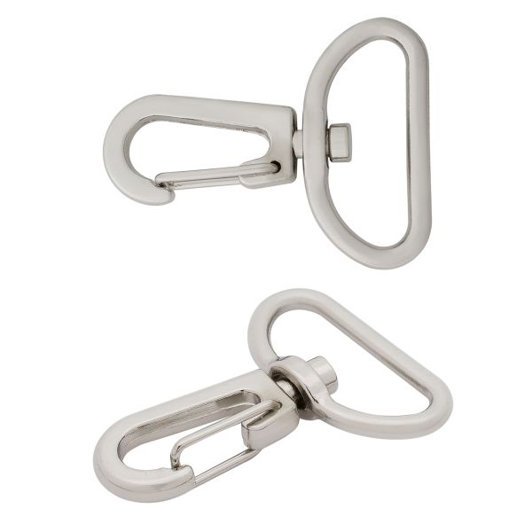 Карабин металл 25.0 мм (41х31 мм), никель, 10 шт