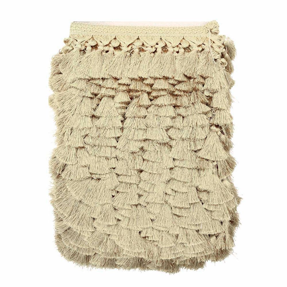 Бахрома отделочная широкая 115.0 мм / 25 метров, с кистями 122 молочный