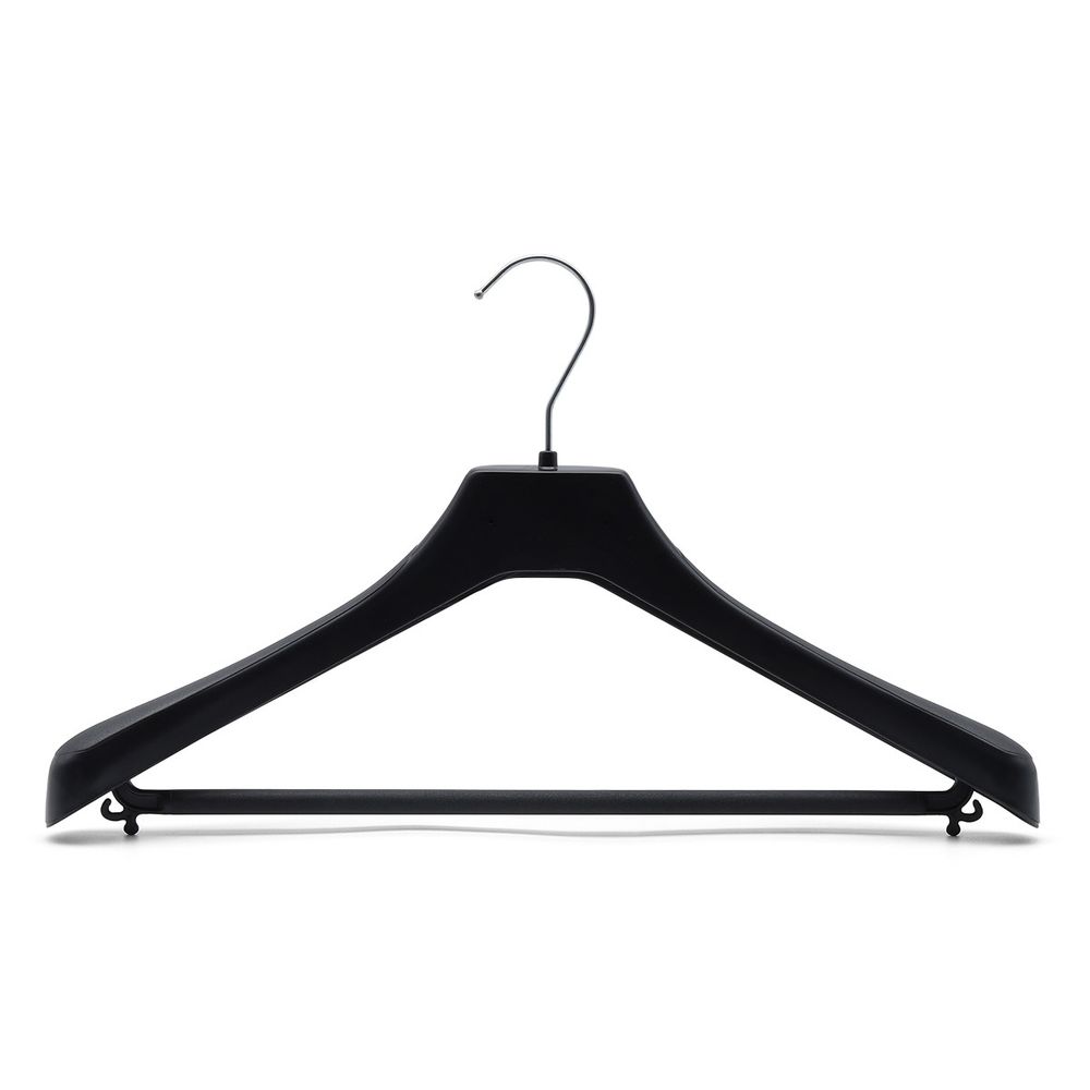 Вешалка пластиковая многофункциональная L-42см, h3,5см, с перекладиной, цв. черный, R42, 5 шт