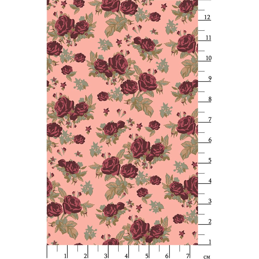 Ткань для пэчворка Peppy Викторианские розы, отрез 50х55 см, 146 г/м², ВР-19 розовый, Peppy