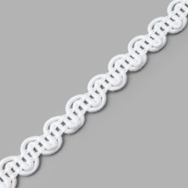 Тесьма декоративная вязаная 7мм, 10 метров, С1430Г7 белый