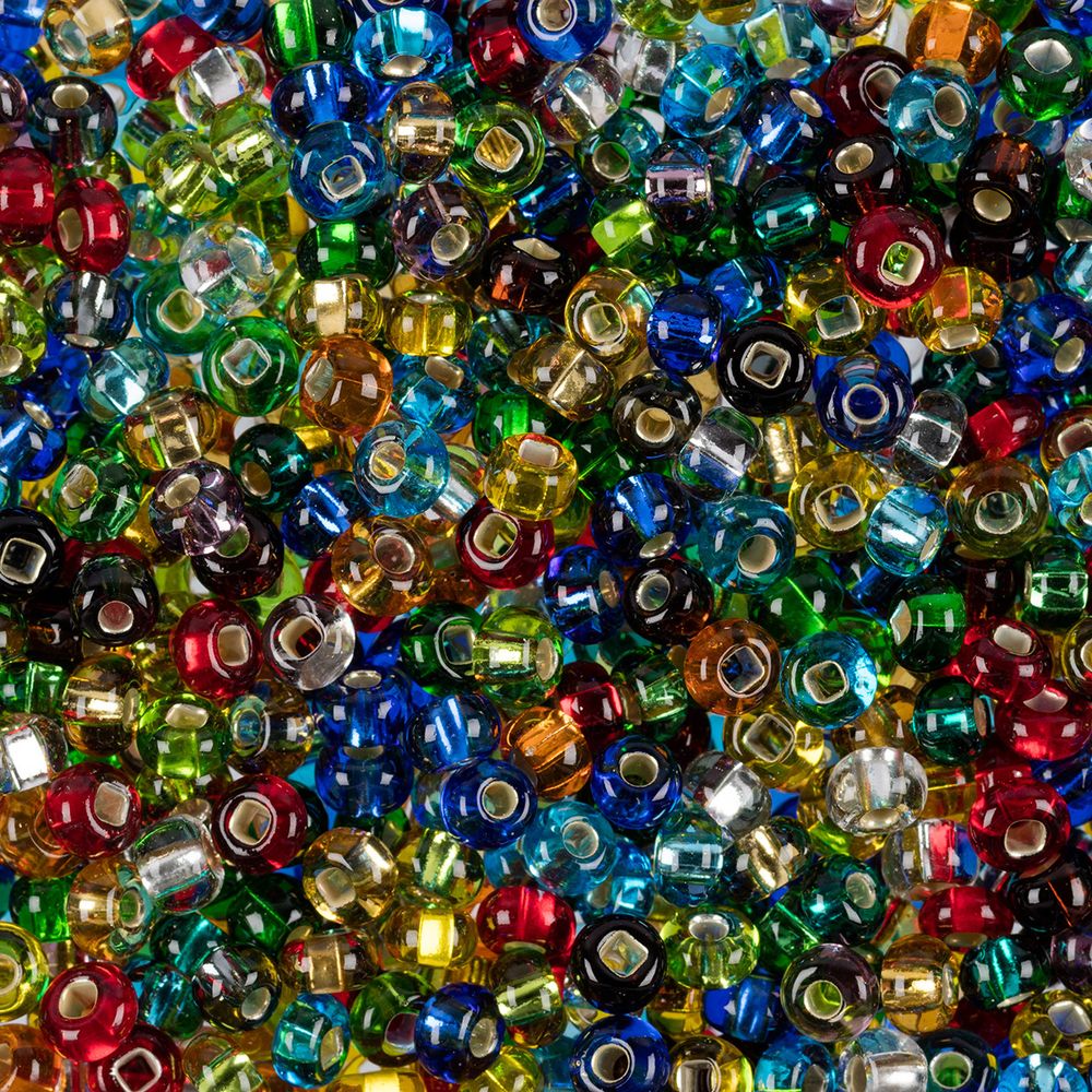 Набор бисера Preciosa ассорти 50 г, 6/0 (4.1 мм), 00007 разноцветный, 391-99001