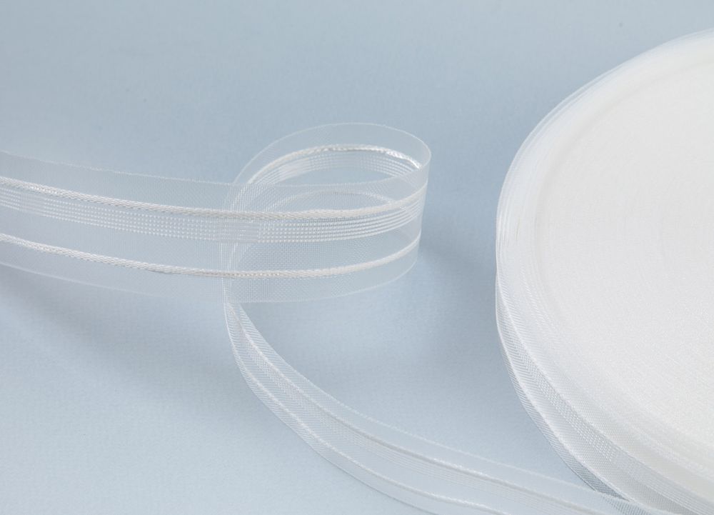 Лента (тесьма) шторная: сборка бантовая (1:3) 40 мм / 50 метров, прозрачный, Blitz T795B