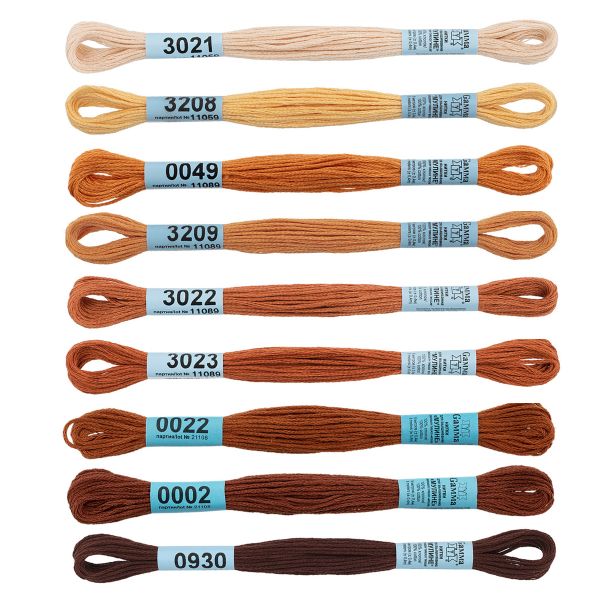 Набор мулине Gamma, 10, 9х8 м, Коричневый