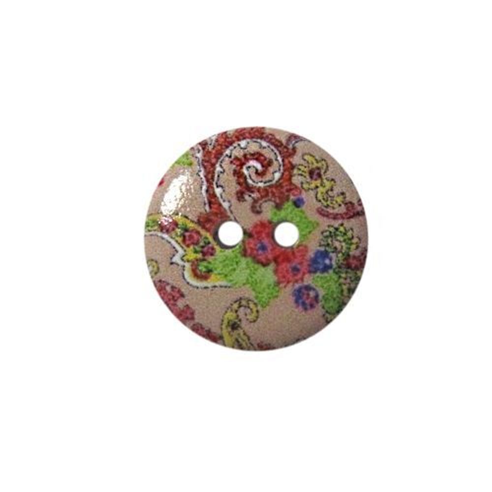 Пуговицы деревянные Орнамент 15мм (цвет 85), 100 шт