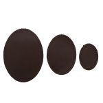 Набор заплаток пришивных из кожи, овал 4х5,5см, 6х8,2см, 8х10,9см, с перфорацией, 3 шт (03 темно-коричневый), 9404
