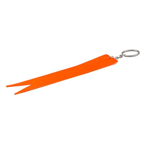 Брелок Флажок двусторонний 15х3 см, белый+оранжевый