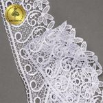 Кружево гипюр (плетёное) 70 мм, диз. 110, цв.01 белый, уп. 9 м, Kruzhevo