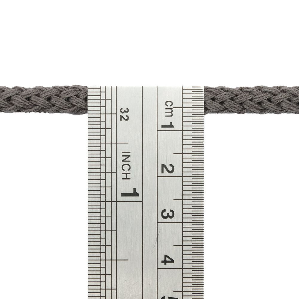 Шнур круглый х/б ⌀5.0 мм / 100 метров, цв.т.серый