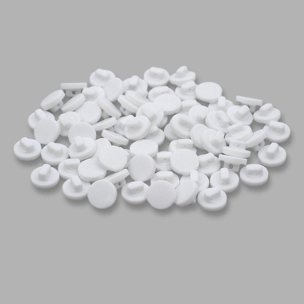 Пуговицы на ножке 18L (11мм), пластик (White (белый матовый)), 72 шт, CN K-33