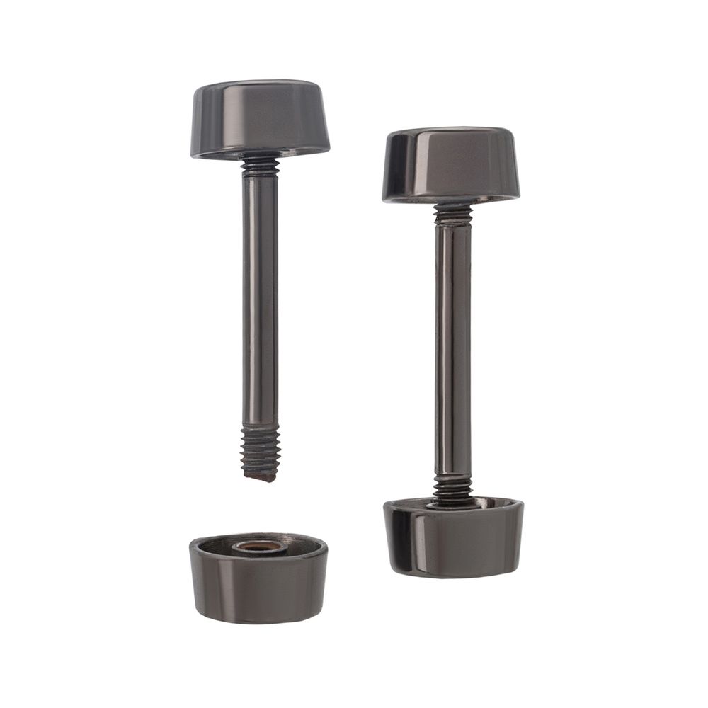 Шпилька для сумки 20/10 мм с таблеткой ⌀10 мм, металл, черный никель, 10 шт