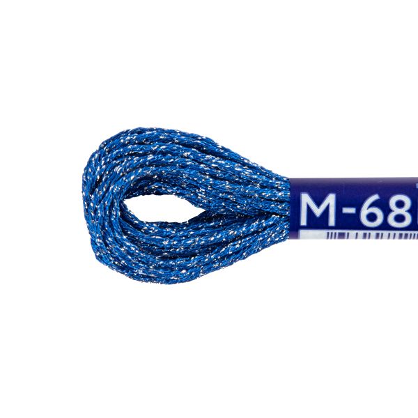Мулине Gamma металлик NM 12 мотков по 6 метров, M-68 синий/серебристый, Gamma MOULINE