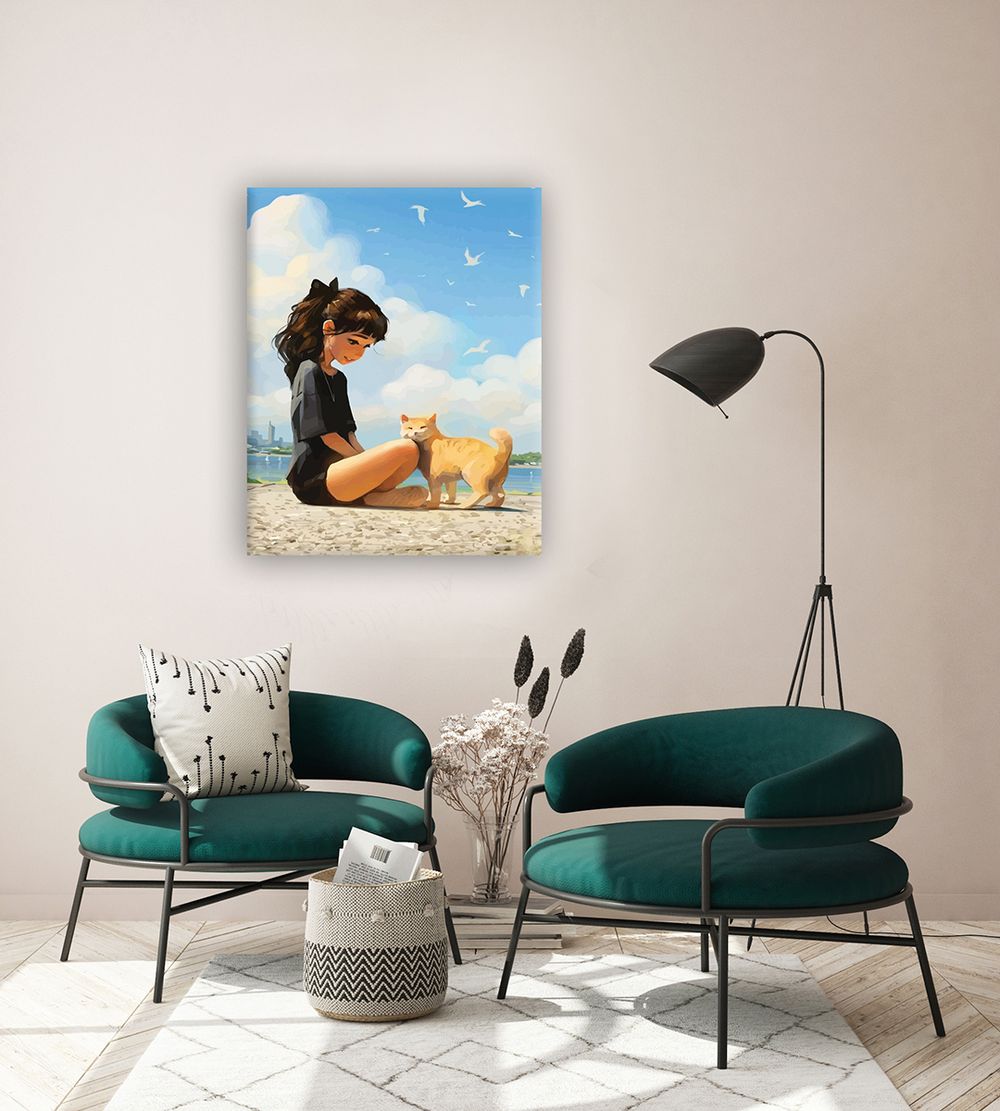 Картина по номерам Фрея PCF-25, на холсте с подрамником Мой пушистик, 50х40 см