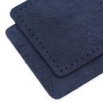 Заплатки пришивные из замши, квадрат 6см с перфорацией, 2 шт, 100% кожа, 22 темно-синий, 59112