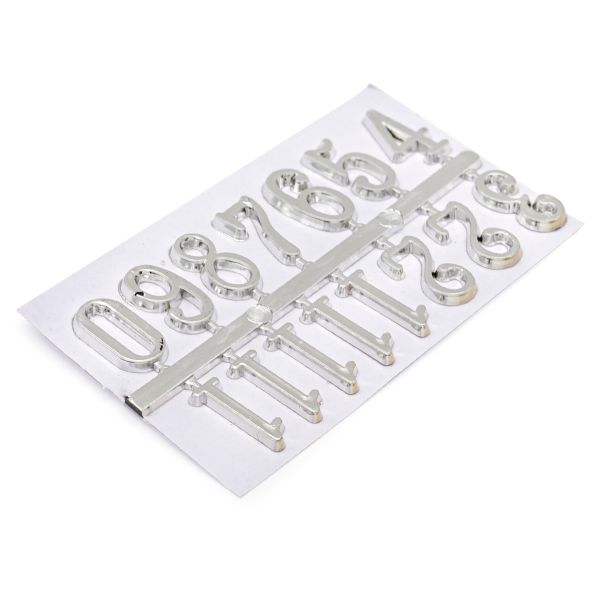 Цифры арабские для часов 1,5см, серебро