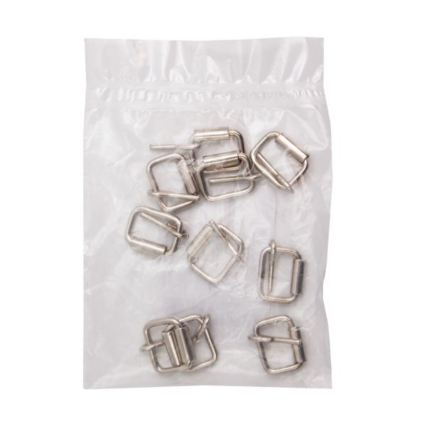 Пряжка ременная металл 14 мм (внешн. 19х15 мм, d2.5 мм), 10 шт, роликовая, никель