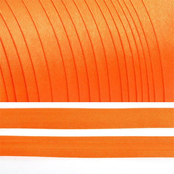 Косая бейка атласная 15 мм / 132 метра, F157 оранжевый