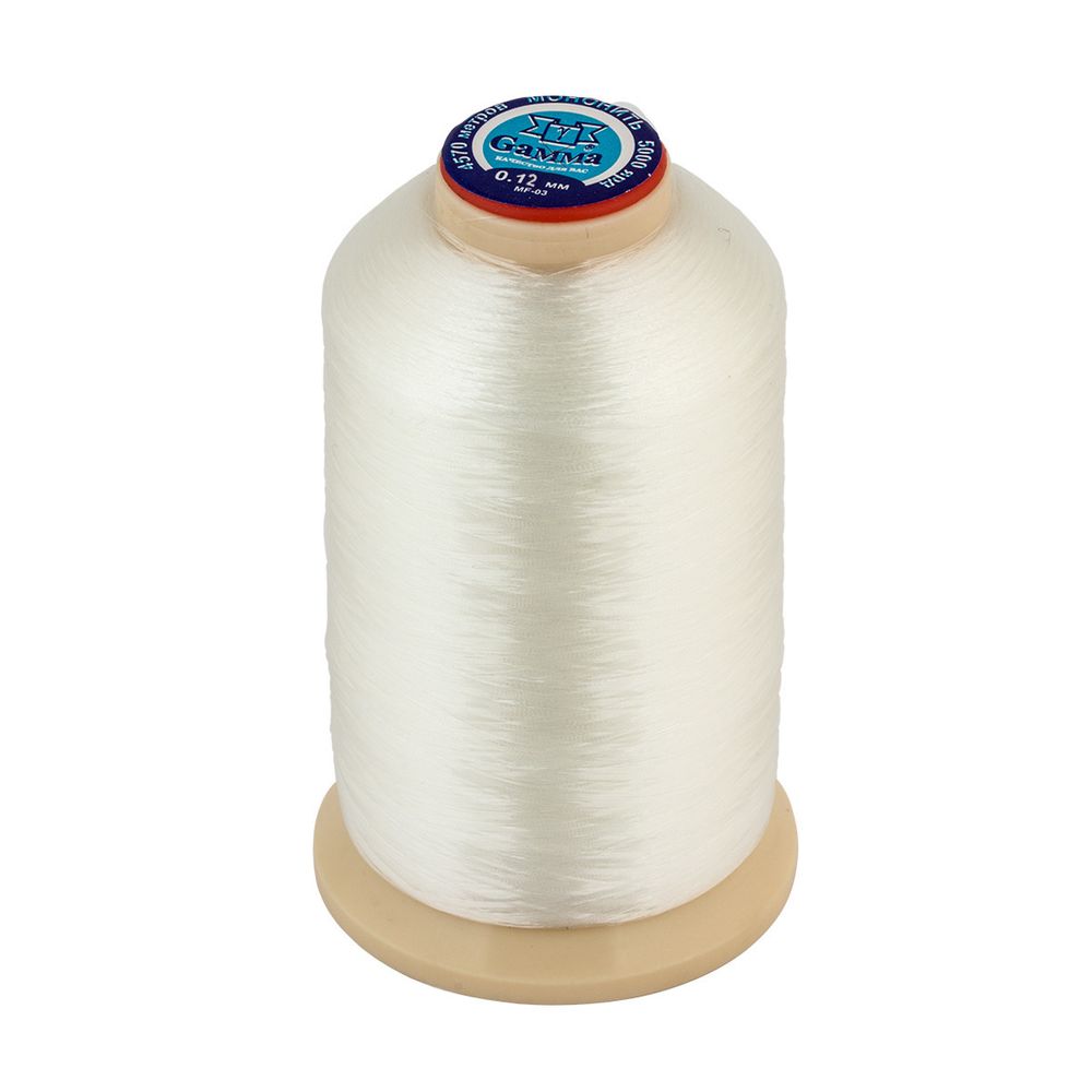 Нить прозрачная (мононить) 0.12 мм / 4570 метров, белый, Gamma MF-03
