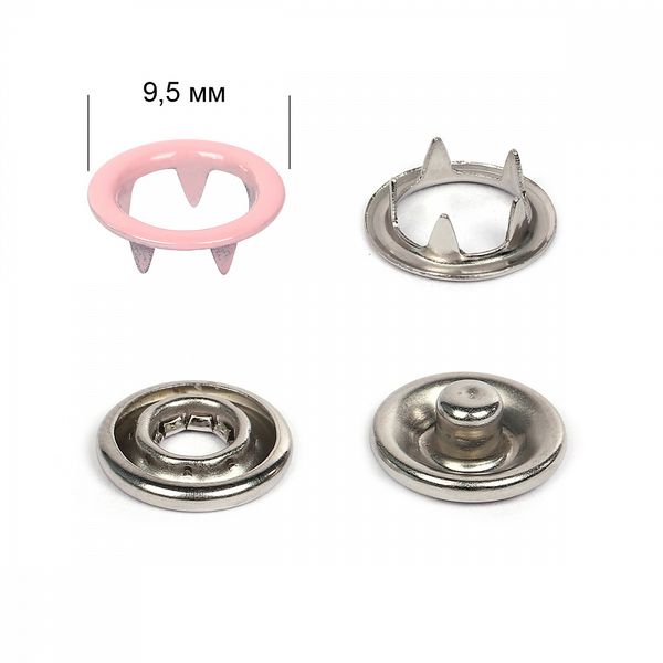 Кнопка рубашечная (джерси) открытая ⌀9.5 мм, НЕРЖ.СТАЛЬ, 133 светло-розовый, 500шт, TBY