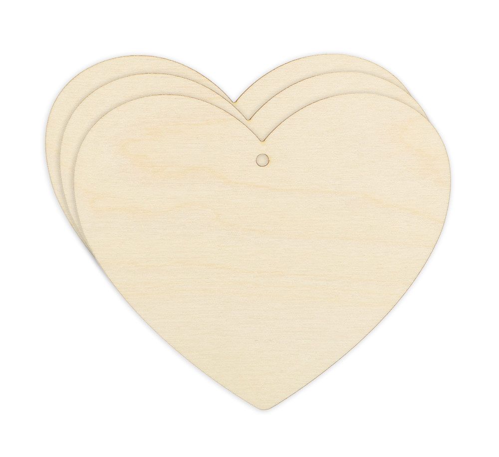 Заготовка из фанеры Набор Сердце, 11х13х0.3 см, 3 шт, Mr.Carving БА-24