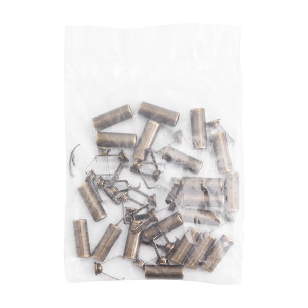 Наконечник для шнура металл 20,7х7 мм, металл, бронза, 6660-0073, 20 шт