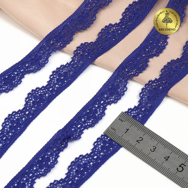 Кружево эластичное (стрейч) 8031 15мм цв.F223 синий ультрамарин, 50м, Kruzhevo