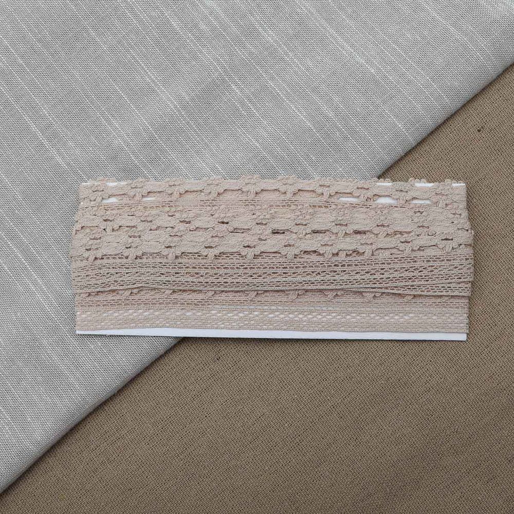 Кружево вязаное (тесьма) 24 мм / 3,4 м, ±4 см, 476 бежевый