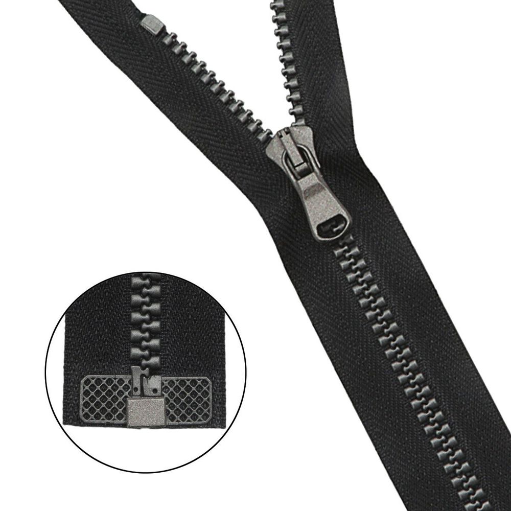 Молния трактор Arta Т6 (6 мм) 1 зам., н/раз., 18 см, (2075) NOIR 077 черный/997 старое серебро, 10 шт