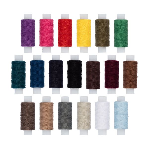 Нитки армированные 45ЛЛ, 200 м, КН ассорти 19 шт, в пластик. коробке, Красная нить