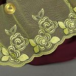 Кружево на сетке (вышитое) 135 мм, цв.желтый, правая, 6м, Kruzhevo