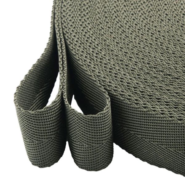 Стропа (ременная лента) 40 мм / 25 метров, толщ. 1.0 мм, [26.9 г/пог.м], 100% п/п, 32 хаки